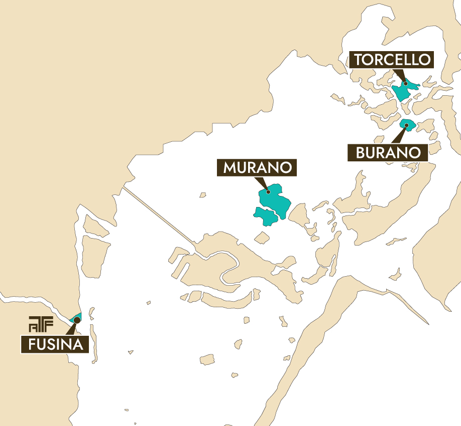 mappa della laguna di Venezia, escursione isole nord da Fusina